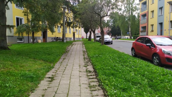 Ulice Mahenova před rekonstrukcí